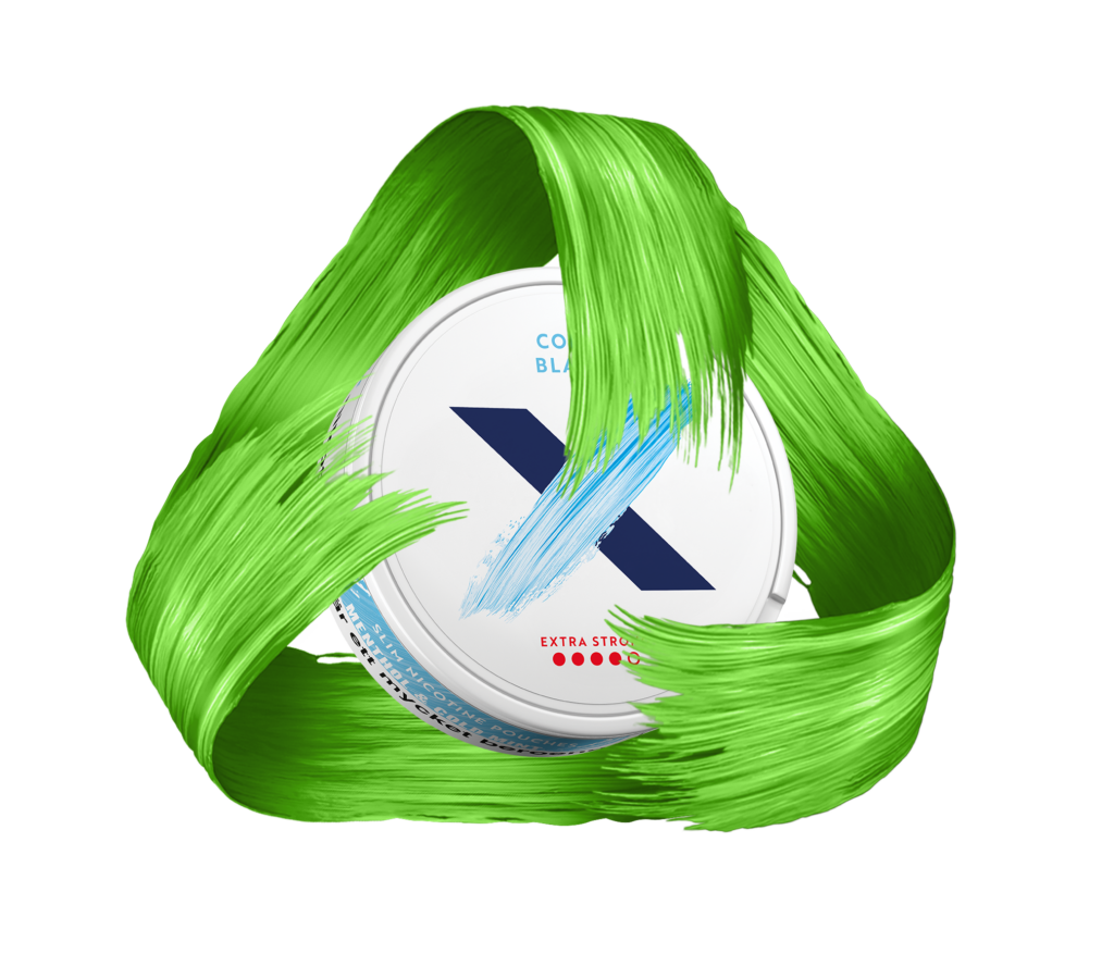 X can centered within a green triangle